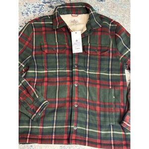 Rainforest  Sherpa Fleece Lined Button Shirt Jacket Mens Medium M NWT